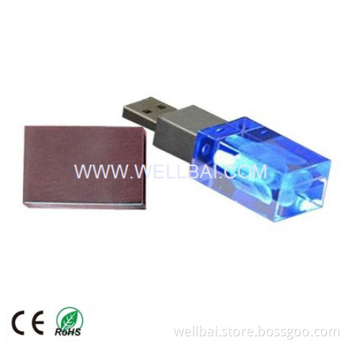 Crystal USB Flash Drive with Laser Engrave Lightening Logo